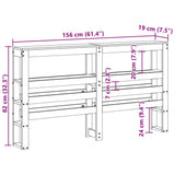 Headboard with Shelves 150 cm Solid Wood Pine 850881