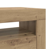 TV Cabinet with LED Lights Artisan Oak 90x35x40 cm Engineered Wood 856322