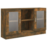 Vitrine Cabinet Smoked Oak 120x30.5x70 cm Engineered Wood 815627
