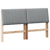 Upholstered Headboard Light Grey 160 cm Solid Pine Wood 879384