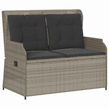 Garden Bench Light Grey Poly Rattan 3394463