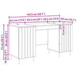 Desk High Gloss White 142.5 x 50 x 75 cm Engineered Wood 3414589