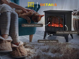 Freestanding Electric Fireplace, Electric Stove Heater with LED Flame Effect, Overheating Safety T3398P378821