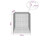 Gabion with 5 mm Wire and 5x5 cm Mesh 100x100x150 cm 3464372