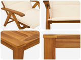 9-Piece Garden Dining Set Natural Solid Acacia Wood 3434584