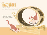 Cat Wheel with Brake, Scratching Pads - Oak Tone T3398P349958
