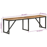 Bench 160x35x46 cm Solid Wood Mango 351683