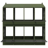 Chicken Nesting Box with 8 Compartments Olive Green Metal 864349