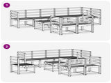 Outdoor Sofa Set 9 pcs White Solid Acacia Wood 3387823