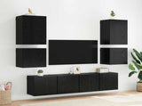 TV Wall Cabinets 2 pcs Black Oak 40.5x30x40cm Engineered Wood 882938