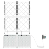 Garden Planter 2 pcs White 80 x 40 x 142 cm Plastic 42002919