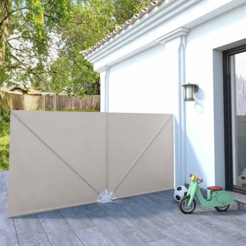 Collapsible Terrace Side Awning Cream 300x150 cm 44568