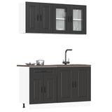 ZNTS 4 Piece Kitchen Cabinet Set Kalmar Black Engineered Wood 3314852