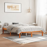 Bed Frame without Mattress Wax Brown 120x190 cm Small Double Solid Wood Pine 844839