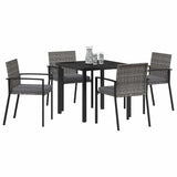 Garden Dining Set 5 pcs Grey Powder-Coated Steel 3379255