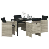 Garden Dining Set 5 pcs Light Grey Poly Rattan 3380610