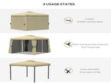 3 x 3 Patio Gazebo Canopy Garden Pavilion Tent Shelter with 2 Tier Water Repellent Roof, Mosquito T3398P310896