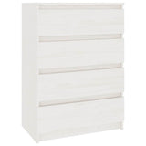 Side Cabinet White 60x36x84 cm Solid Pinewood 808104