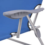 Sun Lounger with Canopy Steel Blue 42931