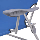 Sunlounger Steel Blue Powder-coated steel frame, Polyester fabric 42931