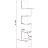 Wall Corner Shelf Black 32x32x127,5 cm Engineered Wood 860518