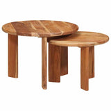 Nesting Coffee Tables 2 pcs Brown Solid Acacia Wood 4104648