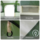 Family Tent with Roof White and Green 435 x 255 x 216 cm 4100685