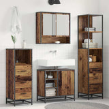 Bathroom Furniture Set with Door 3 pcs Old Wood Engineered Wood 3402503