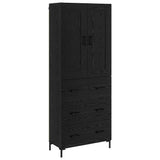 Highboard with Drawer 2 pcs Black Oak Engineered Wood 3416114