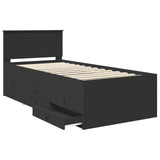 Daybed with Drawer Manual Black 100 x 200 cm Engineered Wood 3408516