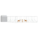 Outdoor Dog Kennel with Roof Silver 10x10x2.5 m Galvanised Steel 3190481