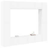 8 Piece TV Cabinet Set White Engineered Wood 3078650
