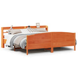 Bed Frame without Mattress Wax Brown 200x200 cm Solid Wood Pine 3306956