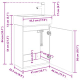 Bathroom Vanity Unit with Tap Artisan Oak 45.5 x 22.5 x 84 cm 889480