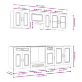 8 Piece Kitchen Cabinet Set Kalmar White Engineered Wood 3314821