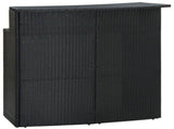 5 Piece Garden Bar Set with Cushions Poly Rattan Black 3095423