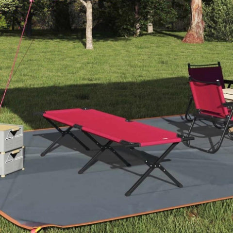 Folding Camping Bed Folding Manual Red Oxford fabric 42003176