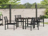 Garden Dining Set 5 pcs Black Powder-Coated Steel 3379164