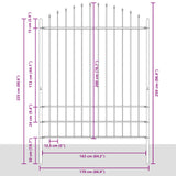 Garden Fence WOERDEN 170 x 225 cm Powder-Coated Steel Grey 42003907