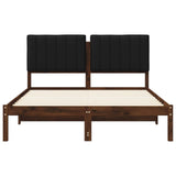 Bed Frame with Upholstered Headboard Dark Brown and Black 904164
