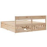 Bed Frame without Mattress 200x200 cm Solid Wood Pine 3282336