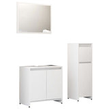 3 Piece Bathroom Furniture Set White Engineered Wood 3056925