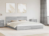 Storage Bed Grey Sonoma 160 x 200 cm Engineered Wood 3410782