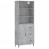 Highboard Concrete Grey 69.5x34x180 cm Engineered Wood 3189465