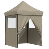 Foldable Party Tent Pop-Up with 4 Sidewalls Taupe 4005002