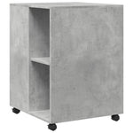 ZNTS Side Table with Wheels Concrete Grey 55x60x78 cm Engineered Wood 853158