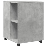 ZNTS Side Table with Wheels Concrete Grey 55x60x78 cm Engineered Wood 853158