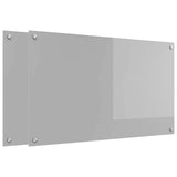 Kitchen Backsplash 2 pcs Light Grey 100 x 60 cm Tempered Glass 3415457