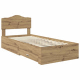 Bed Frame with Drawer Artisan Oak 90 x 200 cm Engineered Wood 3413246