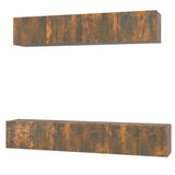 5 Piece TV Cabinet Set Smoked Oak Engineered Wood 3114427